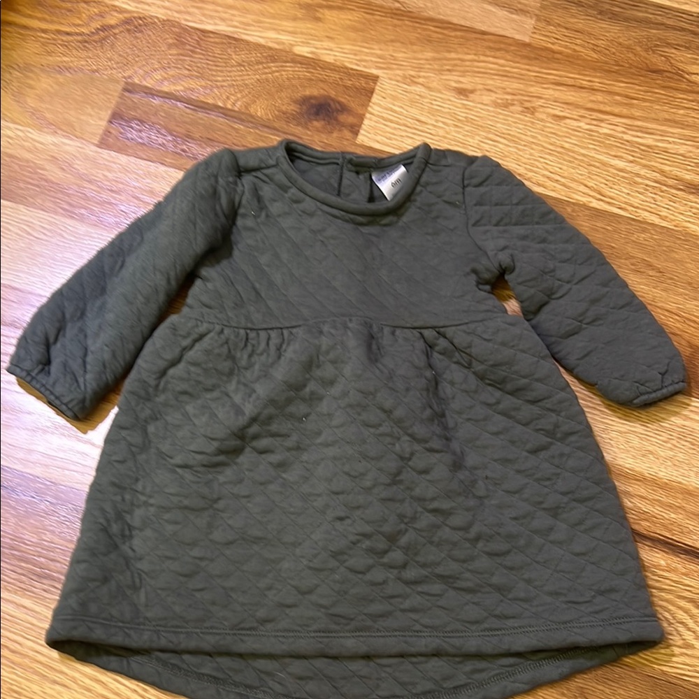 Quilted Green Kids Dress